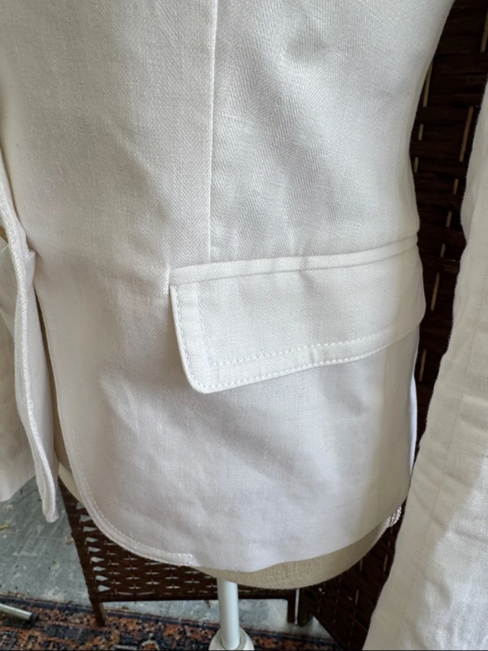 J. Crew Women's Cream Linen Single-Breasted Blazer - Picture 8 of 16